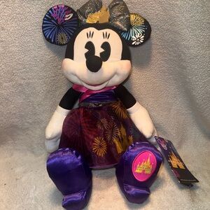New Disney Minnie Mouse Plush stuffed toy in Purple & Pink.